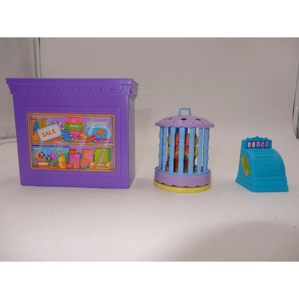Littlest Pet Shop LPS Store Carrying Case Lovebirds and accessories VINTAGE 1992